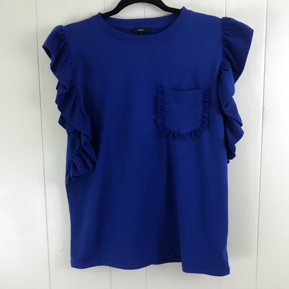 DREW ruffle sleeveless top